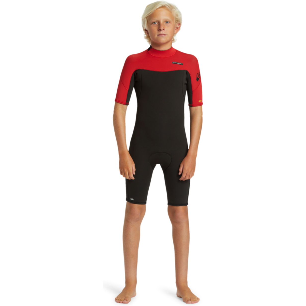2026 Quiksilver Junior Everyday Sessions 2/2mm Rückenreißverschluss Shorty Neoprenanzug EQBW503025 - High Risk Red